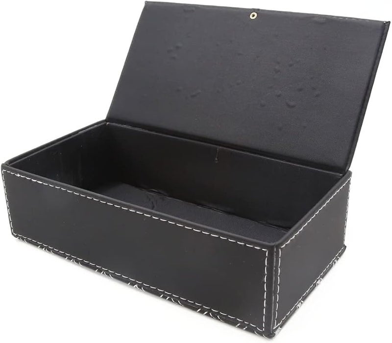 Rectangle Faux Leather Tissue Box Holder Storage Case Black - Image 3